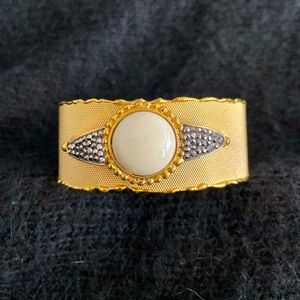 Gold tone adjustable cuf bracelet